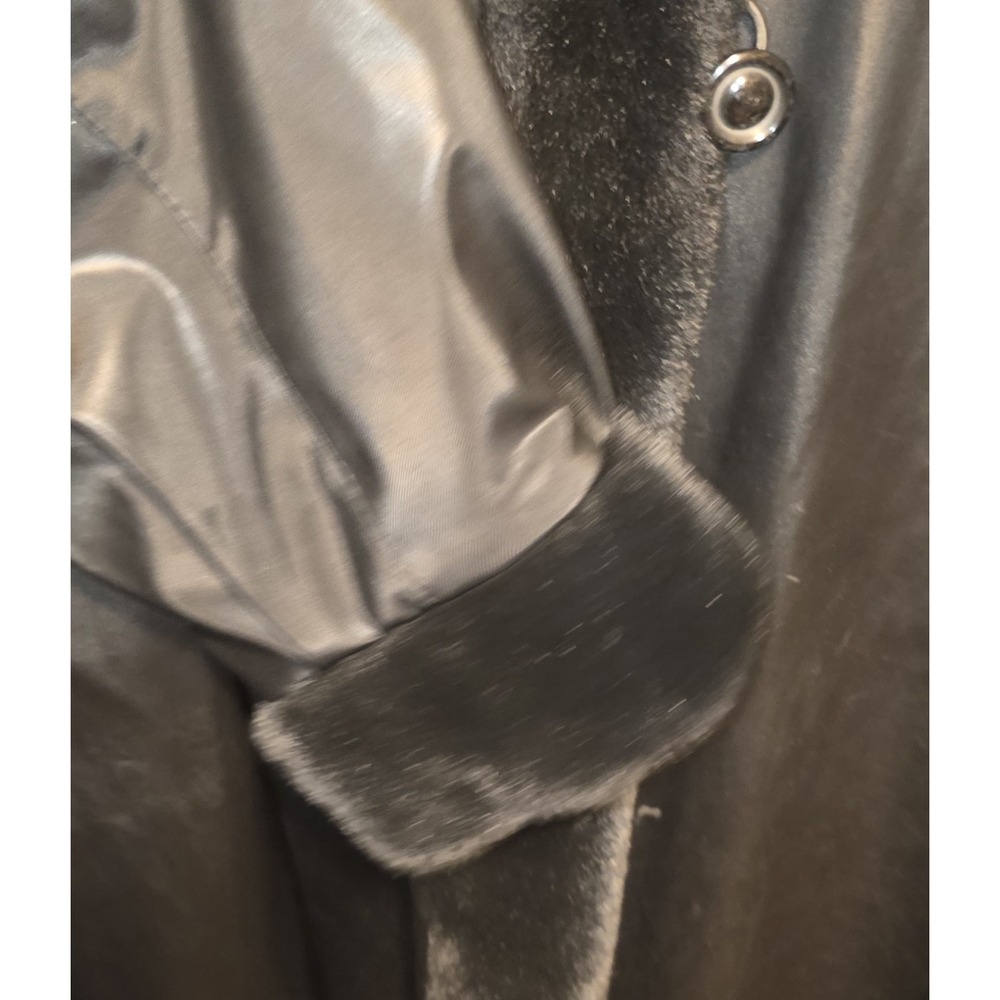 American Bazaar Women's 1X‎ Black w/ Leopard Lining All Weather Winter Rain Coat - Picture 7 of 16